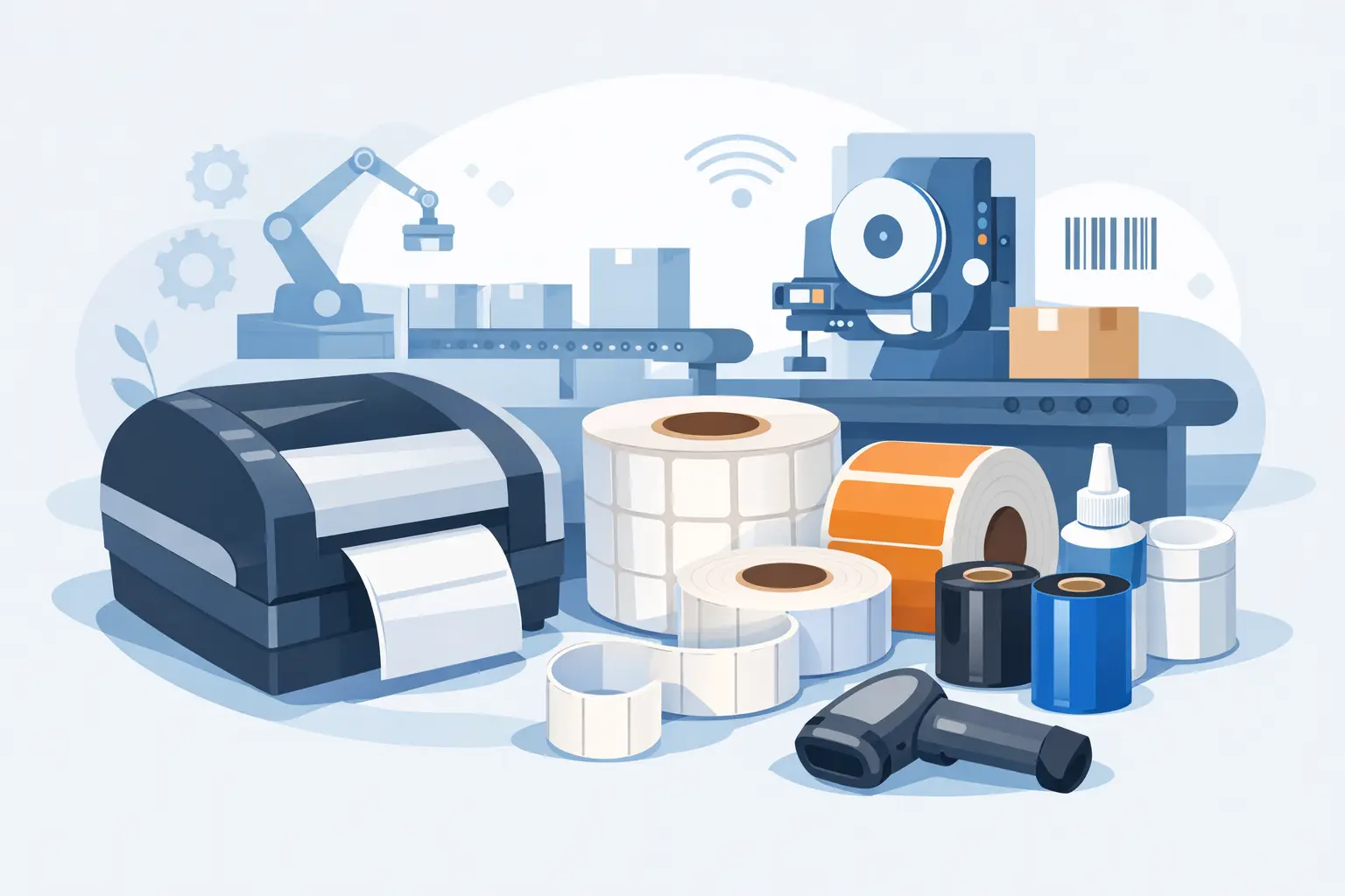 Guia de consumíveis para etiquetas industriais