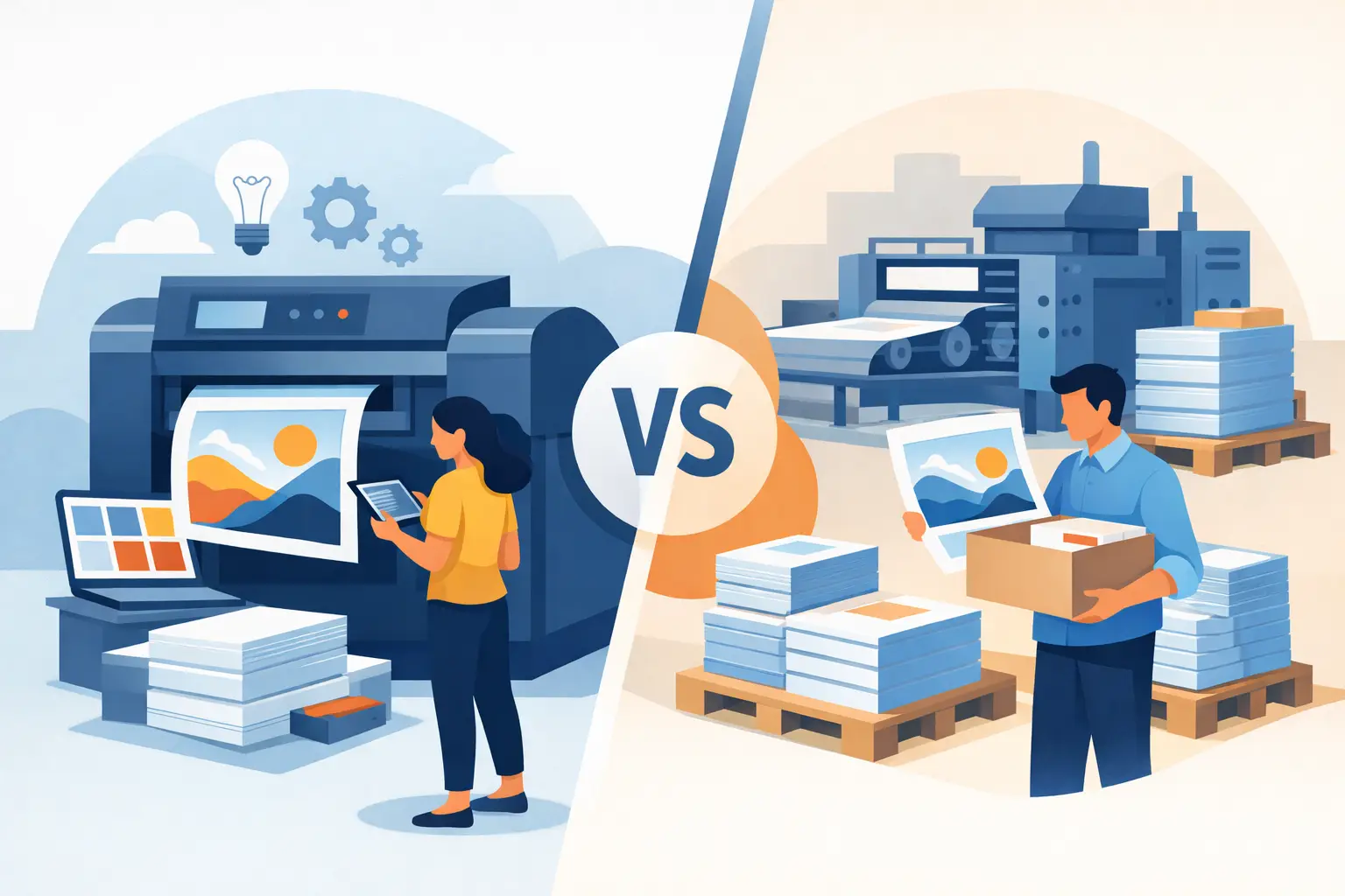 Impressão sob demanda versus pré-impressa: qual usar?